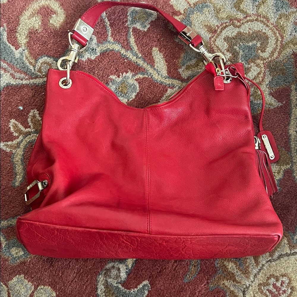 Jimmy Choo Red Leather Hobo Bag
